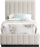 Lucia Upholstered Bed - Stylish Linen Textured Fabric, Deep Channel Tufting & Solid Wood Base Design
