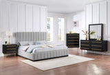 Lucia Upholstered Bed - Stylish Linen Textured Fabric, Deep Channel Tufting & Solid Wood Base Design