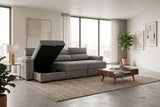 Lucious Gray Double Slider Power Sectional Sofa w/ Storage LAF Chaise