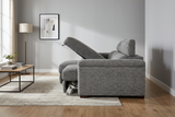 Lucious Gray Double Slider Power Sectional Sofa w/ Storage LAF Chaise