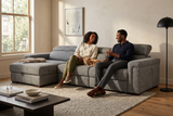 Lucious Gray Double Slider Power Sectional Sofa w/ Storage LAF Chaise