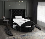 Luxus Round Velvet Bed with Deep Button Tufting, Spacious Storage, and Contemporary Style Design