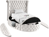 Luxus Round Velvet Bed with Deep Button Tufting, Spacious Storage, and Contemporary Style Design