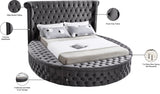 Luxus Round Velvet Bed with Deep Button Tufting, Spacious Storage, and Contemporary Style Design