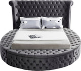 Luxus Round Velvet Bed with Deep Button Tufting, Spacious Storage, and Contemporary Style Design