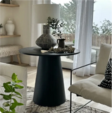 Dwen 35" Modern Round Pedestal Console Table