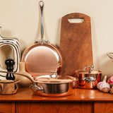 Mauviel M'Heritage M'150 S Copper Sauce Pan With Curved Lid And Cast Stainless Steel