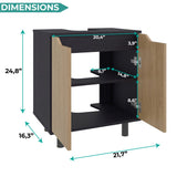 Marlo Under Sink Cabinet with Two Doors and Interior Storage Shelves, Cut-Out Back, 22” Wide Freestanding Modern Bathroom Storage, Compact and Stylish Solution for Small Bathrooms, Powder Rooms, or Guest Spaces