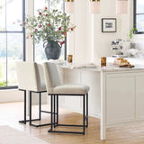 Mason 25" Modern Metal Frame Upholstered Counter Stool (Set of 2)