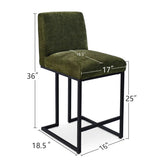 Mason 25" Modern Metal Frame Upholstered Counter Stool (Set of 2)