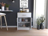 Tuhome Mayorca Multistorage Pantry Cabinet with Spacious Drawer, Double-Door Storage, Internal Tiered Shelves, Modern Home Kitchen Organizer for Small Appliances, Daily Essentials, and Functional Countertop Space