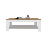 TUHOME Cecil Coffee Table with Spacious Top Surface and Open Storage Shelf, Modern Centerpiece for Living Rooms or Lounge Areas, Functional Display and Organization Solution for Books, Decor, Remote Controls and Everyday Essentials