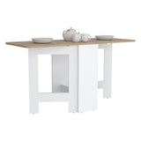 TUHOME Gateleg Folding Table with Space-Saving Drop-Leaf Design, Compact Foldable Structure and Sturdy Work Surface Offering Versatile Dining, Crafting and Home Office Functionality for Modern Small-Space Living