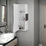 Vanguard Wall-Mounted Single Door Medicine Cabinet with 3 Interior Storage Shleves, Space-Saving Bathroom Storage Organizer with Concealed Shelving