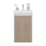 Syracuce Wall-Mounted Bathroom Vanity and Cabinet with Resin Sink, Compact Bathroom Storage Cabinet with One Door and 2 Interior Shelves