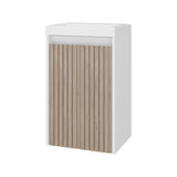 Syracuce Wall-Mounted Bathroom Vanity and Cabinet with Resin Sink, Compact Bathroom Storage Cabinet with One Door and 2 Interior Shelves