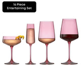 Sidney 16-Piece Blush Stemware Entertaining Set