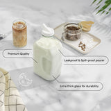 Glass Milk Bottles, Set of 6, 32oz and 64oz