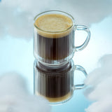 Haven Fluted Stackable Double Wall Glass Mugs, Set of 4, 5.5oz