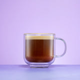 Harbor Swirl Double Wall Glass Mugs, Set of 4, 15oz