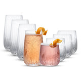 Flow Drinking Glasses, Set of 8, 13 oz and 19oz