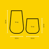 Flow Drinking Glasses, Set of 8, 13 oz and 19oz