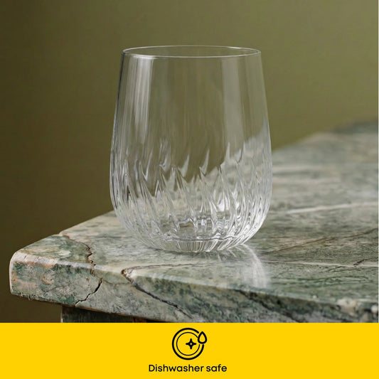 Flow Drinking Glasses, Set of 8, 13 oz and 19oz