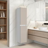 TUHOME High Two-Door Wall Cabinet with Interior Storage Shelf, Vertical Space-Saving Design for Bathrooms, Kitchens or Laundry Rooms, Functional Mounted Organization Unit for Everyday Essentials and Practical Home Storage