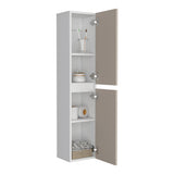 TUHOME High Two-Door Wall Cabinet with Interior Storage Shelf, Vertical Space-Saving Design for Bathrooms, Kitchens or Laundry Rooms, Functional Mounted Organization Unit for Everyday Essentials and Practical Home Storage