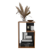 TUHOME Everet 25-Inch High Three-Tier Side Table with Tray-Style Top and Dual Lower Shelves, Compact End Table for Living Room, Sofa Side Storage, Modern Small-Space Organizer for Coffee, Décor and Everyday Essentials