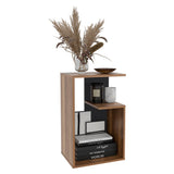 TUHOME Everet 25-Inch High Three-Tier Side Table with Tray-Style Top and Dual Lower Shelves, Compact End Table for Living Room, Sofa Side Storage, Modern Small-Space Organizer for Coffee, Décor and Everyday Essentials