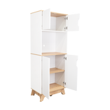 Tuhome Pamplona Microwave Tall Cabinet with Spacious Counter Surface, Multiple Storage Shelves, Upper and Lower Double Door Cabinets, Integrated Cable Management and Large Vertical Design for Modern Kitchens