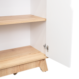 Tuhome Pamplona Microwave Tall Cabinet with Spacious Counter Surface, Multiple Storage Shelves, Upper and Lower Double Door Cabinets, Integrated Cable Management and Large Vertical Design for Modern Kitchens