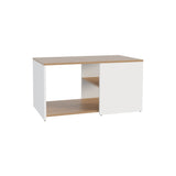 TUHOME Adele 31" Wide Modern Coffee Table with Three Spacious Shelves, Contemporary Living Room Center Table with Open Storage, Metal Legs, Compact Design for Books, Décor, Magazines and Everyday Home Organization