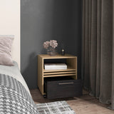 TUHOME Vance 20" High Mobile Nightstand with One Drawer, Open Storage Shelf, Modern Rolling Bedside Table with Casters for Bedroom, Small Spaces, Home Office, Versatile Night Table Organizer
