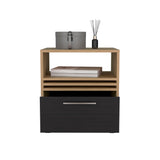 TUHOME Vance 20" High Mobile Nightstand with One Drawer, Open Storage Shelf, Modern Rolling Bedside Table with Casters for Bedroom, Small Spaces, Home Office, Versatile Night Table Organizer
