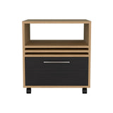 TUHOME Vance 20" High Mobile Nightstand with One Drawer, Open Storage Shelf, Modern Rolling Bedside Table with Casters for Bedroom, Small Spaces, Home Office, Versatile Night Table Organizer