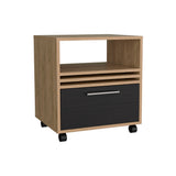 TUHOME Vance 20" High Mobile Nightstand with One Drawer, Open Storage Shelf, Modern Rolling Bedside Table with Casters for Bedroom, Small Spaces, Home Office, Versatile Night Table Organizer