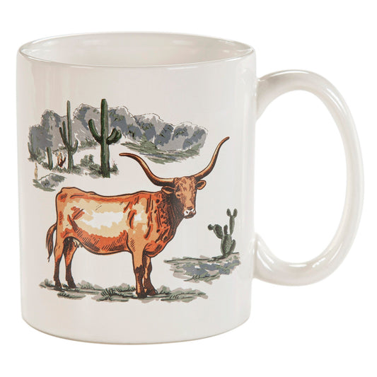 Ranch Life Longhorn Mug, Set of 4, 2 MOQ