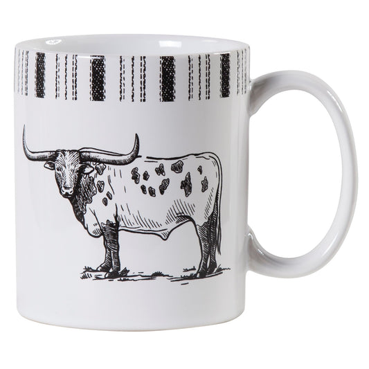 Ranch Life Longhorn Mug, Set of 4, 2 MOQ