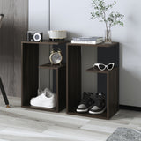 TUHOME Everet 25-Inch High Three-Tier Side Table with Tray-Style Top and Dual Lower Shelves, Compact End Table for Living Room, Sofa Side Storage, Modern Small-Space Organizer for Coffee, Décor and Everyday Essentials