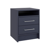 TUHOME Eter Nightstand with Superior Top Shelf, Open Storage Compartment and Two Drawers, Minimalist Modern Bedside Table for Bedrooms or Living Spaces, Functional Organizer for Books, Gadgets and Everyday Nighttime Essentials