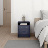TUHOME Eter Nightstand with Superior Top Shelf, Open Storage Compartment and Two Drawers, Minimalist Modern Bedside Table for Bedrooms or Living Spaces, Functional Organizer for Books, Gadgets and Everyday Nighttime Essentials