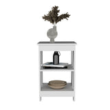 Taylor End Table with Three-Tier Open Storage Shelves, Compact Modern Side Table and Nightstand for Small Spaces, Versatile Sofa Table or Bedside Organizer for Living Room, Bedroom, Office or Entryway Functional Home Organization