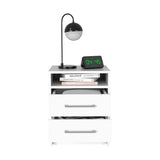 TUHOME Greter Nightstand with Two Spacious Drawers, Open Storage Shelf, Floating Modern Design, Functional Bedside Organization, Enhanced Surface Space for Daily Essentials, Ideal for Streamlined and Contemporary Bedroom Living
