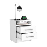 TUHOME Greter Nightstand with Two Spacious Drawers, Open Storage Shelf, Floating Modern Design, Functional Bedside Organization, Enhanced Surface Space for Daily Essentials, Ideal for Streamlined and Contemporary Bedroom Living