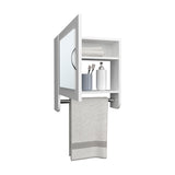 TUHOME Botiq 19.7-Inch Mirror Medicine Cabinet with One Door, Two Interior Shelves and Integrated Towel Rack, Wall-Mounted Storage Organizer for Bathroom or Kitchen Essentials, Space-Saving Modern Cabinet Design