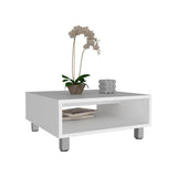 TUHOME Eclipse 10" High Minimalistic Square Coffee Table with Open Storage Shelf, Low Modern Living Room Center Table for Compact Spaces, Contemporary Design for Books, Décor and Everyday Essentials with Sleek Functional Style