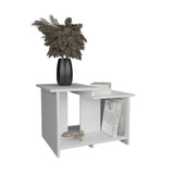 TUHOME Weman 23.6" Wide Modern Coffee Table with Open Storage Shelf, Compact Rectangular Living Room Center Table for Small Spaces, Minimalist Home Office Accent Table with Durable Design and Contemporary Style