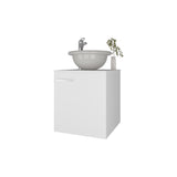 Clyde 18" Floating Vanity with One-Door Cabinet, Porcelain Vessel Sink, Open Shelf for Bathroom Storage, Modern Space-Saving Design, Ideal for Small Bathrooms and Powder Rooms, Maximizing Functionality and Style